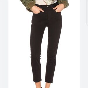 RE/DONE Originals High Rise Needle Crop Jeans 29 Black